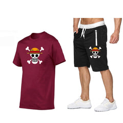 MAOKEI - One Piece Mugiwara Symbol Short Sleeves+Pants Clothes - T-Shirt - 15