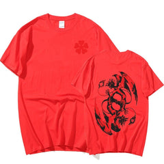 MAOKEI - 5-leaf Clover Long Shirt - 3256804936169983-Black-XS