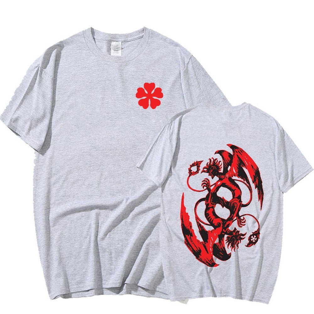 MAOKEI - 5-leaf Clover Long Shirt - 3256804936169983-Black-XS