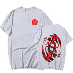 MAOKEI - 5-leaf Clover Long Shirt - 3256804936169983-Black-XS