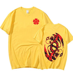 MAOKEI - 5-leaf Clover Long Shirt - 3256804936169983-Black-XS