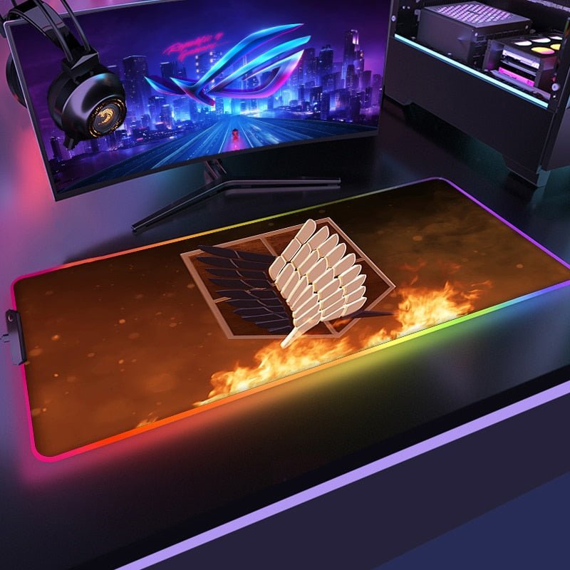 MAOKEI - Attack on Titan Gaming RGB Keyboard Mat - 1005003163329604-A4-300x600x3mm