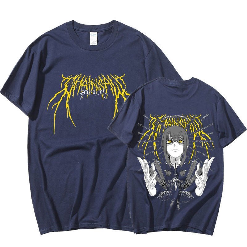 MAOKEI - Chainsaw Man Makima Spider T-Shirt - 1005004634559341-Black-XS