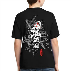 MAOKEI - Demon Slayer Tanjiro Mask Fighting T-Shirt - B0CKX28V9D