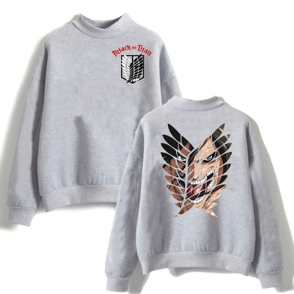 MAOKEI - Eren Titan Form Top Versage Sweatshirt - 1005003580519832-Black-XS