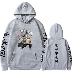 MAOKEI - Inosuke Demon Slayer New Style Hoodie - 1005005079216460-Black-S
