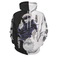 MAOKEI - Jujutsu Kaisen Gojo Satoru Young X Old Age Hoodie - B0CJ5KS6FJ
