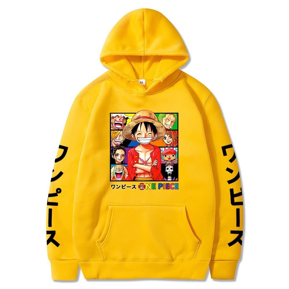 MAOKEI - Monkey D. Luffy Basic Smile Hoodie - 1005002536969125-Black-S