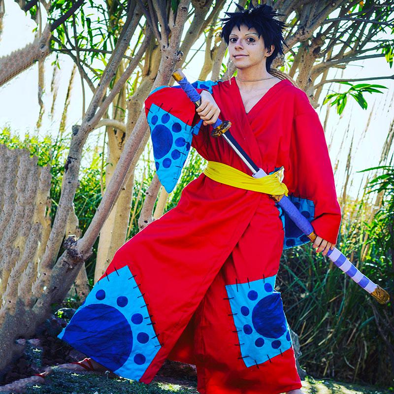 MAOKEI - Monkey D Luffy Wano Kimono Style Cosplay - B08RDJ3D2Y