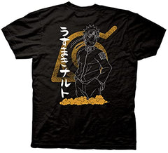 MAOKEI - Ripple Junction Naruto Shippuden Men's Short Sleeve T-Shirt Hidden Leaf Village Outline Splatter Crew Neck S Black - B00U0HQGMY