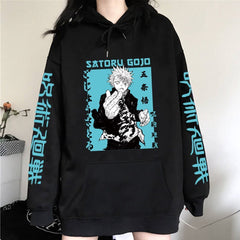 MAOKEI - Satoru Gojo Street Style Hoodie - 1005004199579045-Black-XS