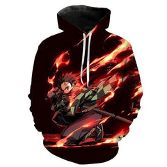 MAOKEI - Tanjiro Fire Style 3D Hoodie - 1005004896240512-1-XXS