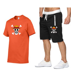 One Piece Mugiwara Symbol Short Sleeves+Pants Clothes