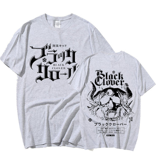 MAOKEI - Black Clover Emperor Skull T-shirt - 1005003668800048-Black-XS