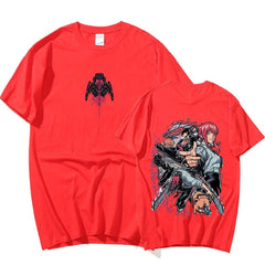 MAOKEI - Chainsaw Man Classic T-Shirt - 1005005122589612-Red-XS