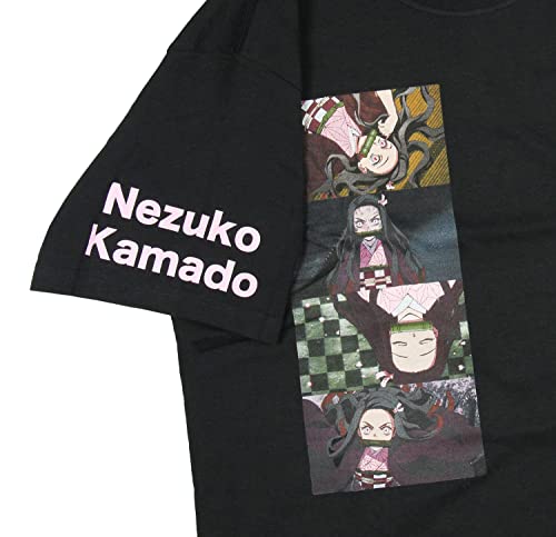 MAOKEI - Demon Slayer Nezuko Kamado Panels Kanji T-Shirt - B09VQ4FD55