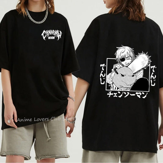 MAOKEI - Denji & Pochita Attack Black T-Shirt - 1005005124480435-style1-XS