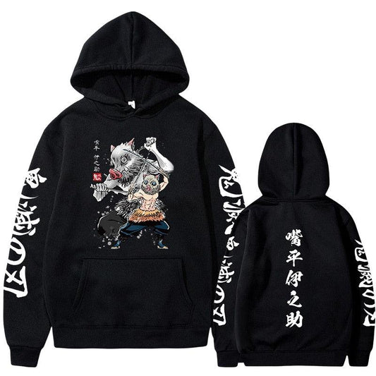 MAOKEI - Inosuke Demon Slayer New Style Hoodie - 1005005079216460-Black-S