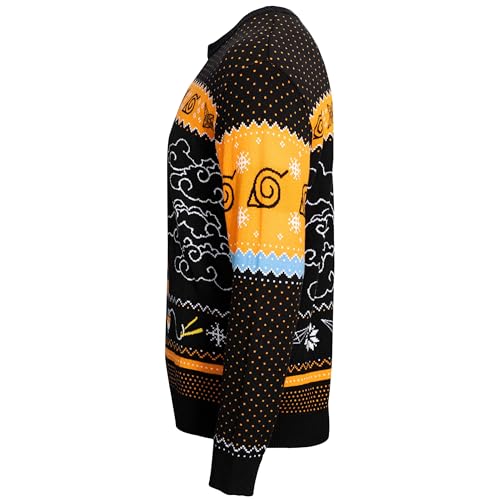 MAOKEI - Naruto Chibi Ramen Holiday Snowflakes Christmas Sweater - B0CKKHN266