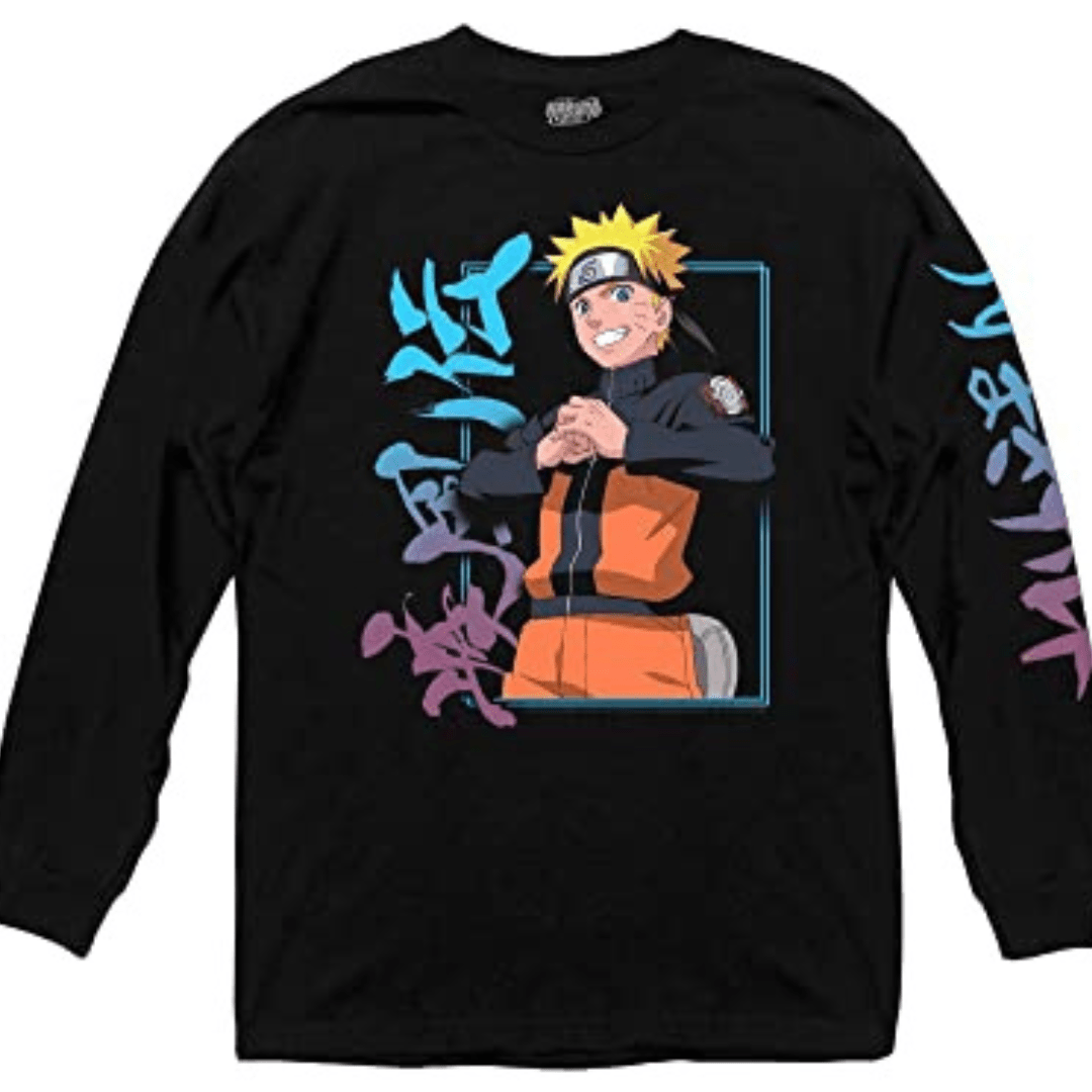 MAOKEI - Naruto Kanji Official Long Sleeve T-Shirt - B09ZQ1Y9S9