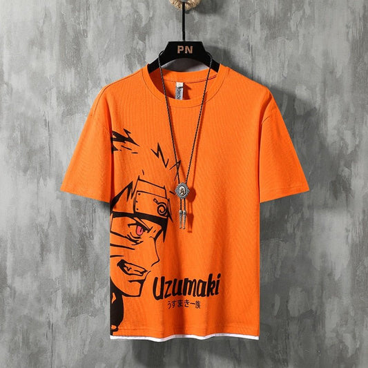 MAOKEI - Naruto Shippuden 2022 Summer Top Graphic T Shirts - 1005002617718708-Orange T Shirt Men-Asian-S