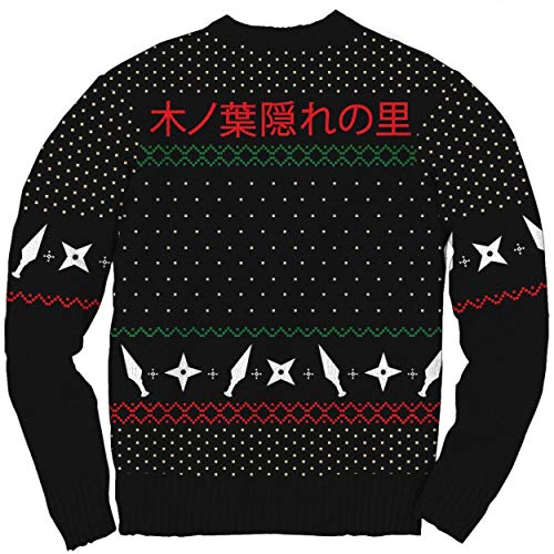MAOKEI - Naruto Shippuden Hidden Leaf Pattern Christmas Sweater - B08N1LFNSG
