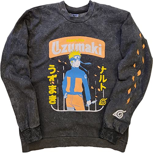 MAOKEI - Naruto Shippuden Leaves falling Vintage Sweatshirt - B09PMFK9SH