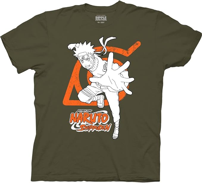 MAOKEI - Naruto x Hidden Leaf Village Symbol Fashion T-shirt - B00F0Q6Z4E