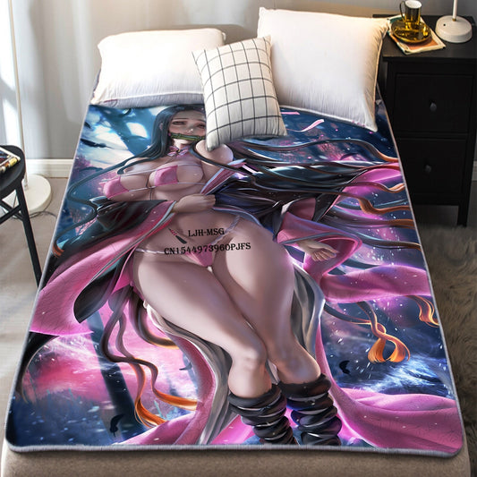 MAOKEI - Nezuko Blanket Flannel Super Soft & Warm - 1005003683906473-Poster Blanket-100x125cm
