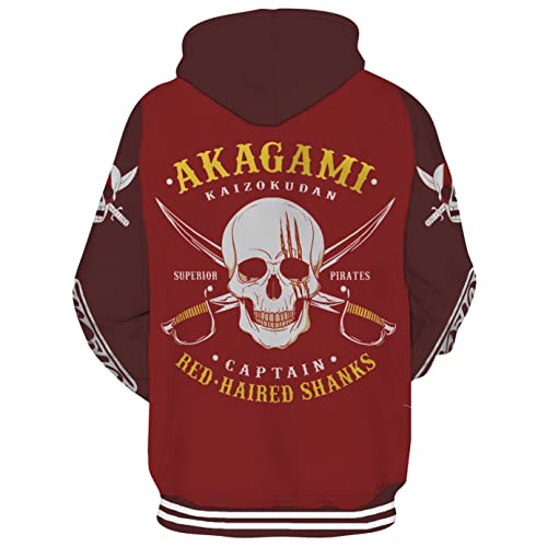 MAOKEI - One Piece Akagami Shanks Football Inspired Hoodie - B0C1RJSMP6