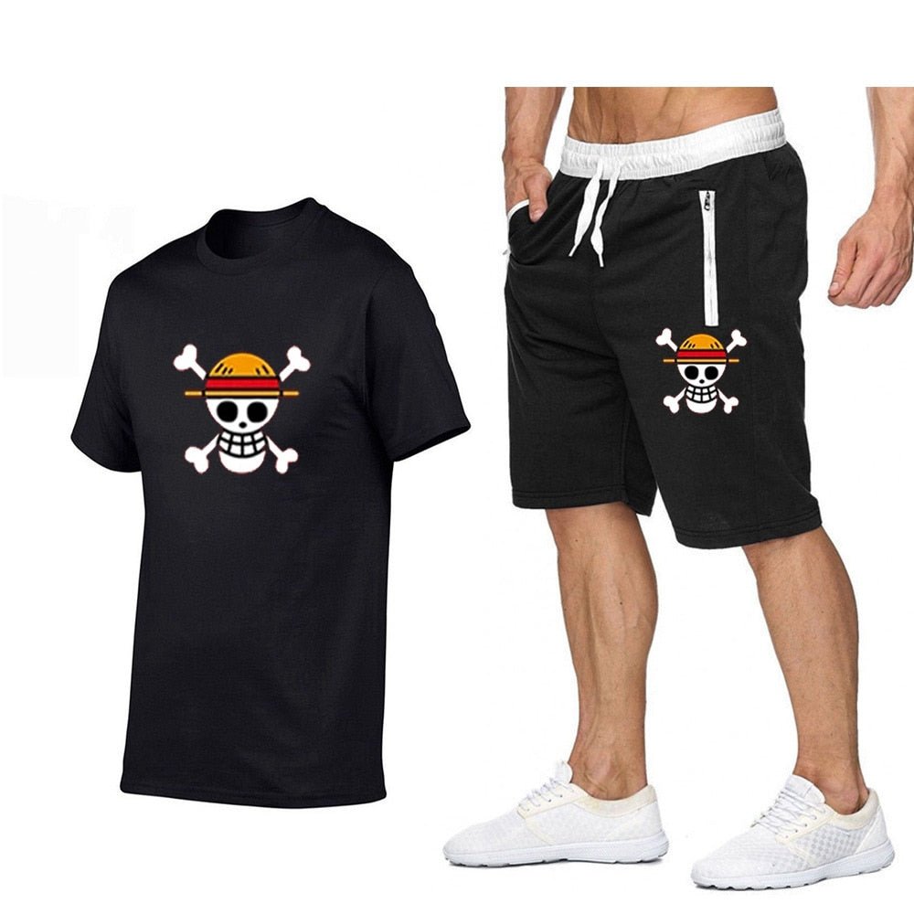 MAOKEI - One Piece Mugiwara Symbol Short Sleeves+Pants Clothes - 1005002450719127-1-S