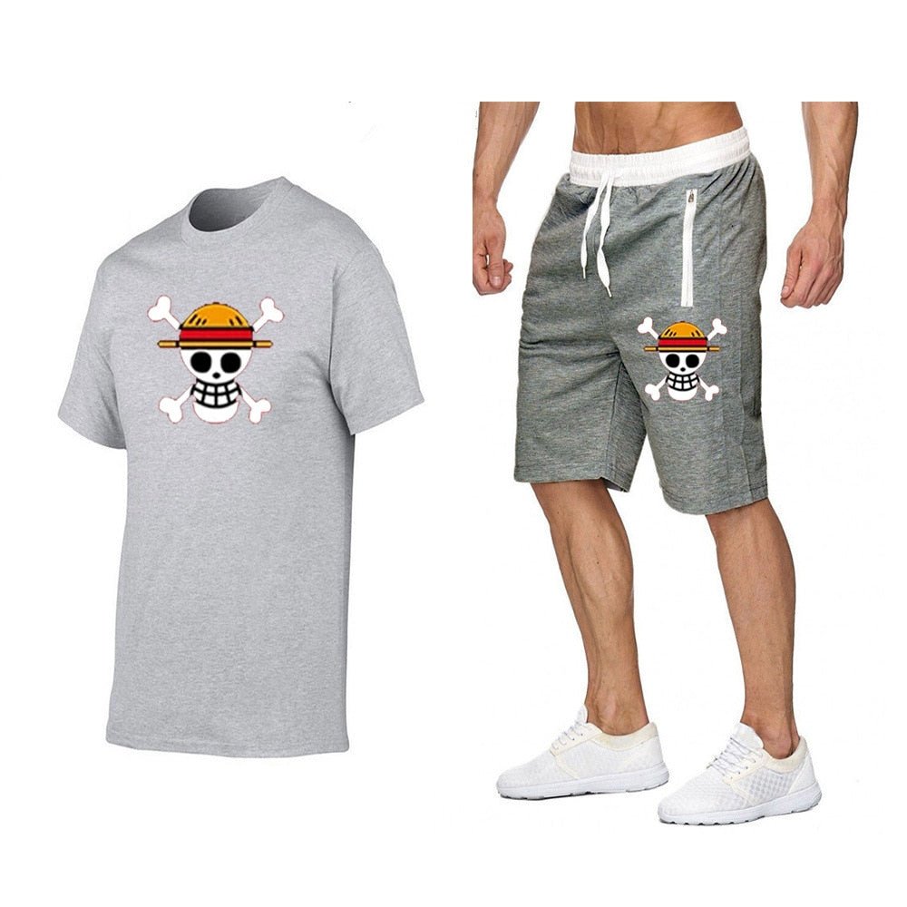 MAOKEI - One Piece Mugiwara Symbol Short Sleeves+Pants Clothes - 1005002450719127-4-S