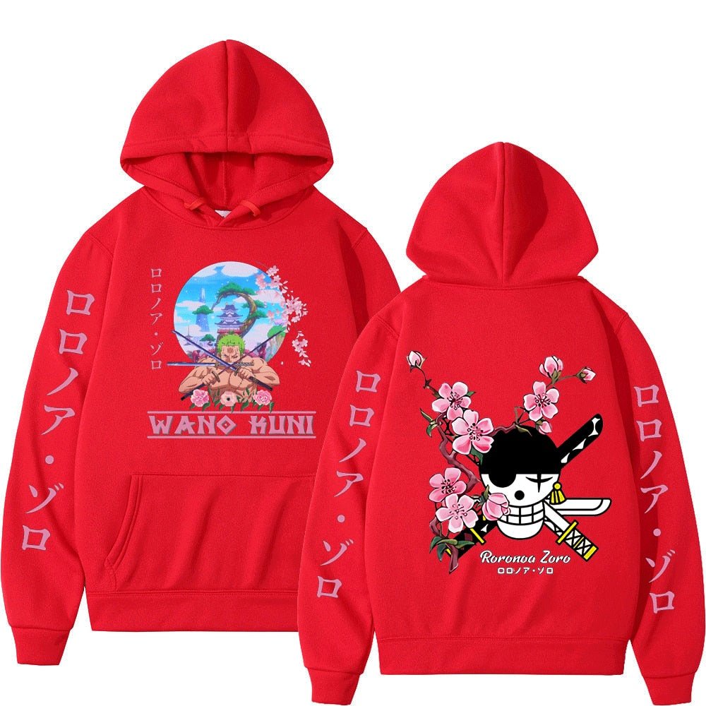 MAOKEI - One Piece Roronoa Zoro Wano Sakura Hoodie - 1005004141775700-black-S