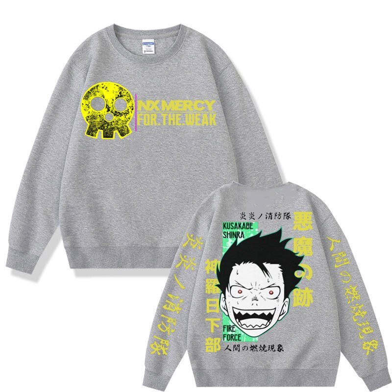 MAOKEI - Shinra Kusakabe Summer Style Sweatshirt - 1005004922204832-gray-S