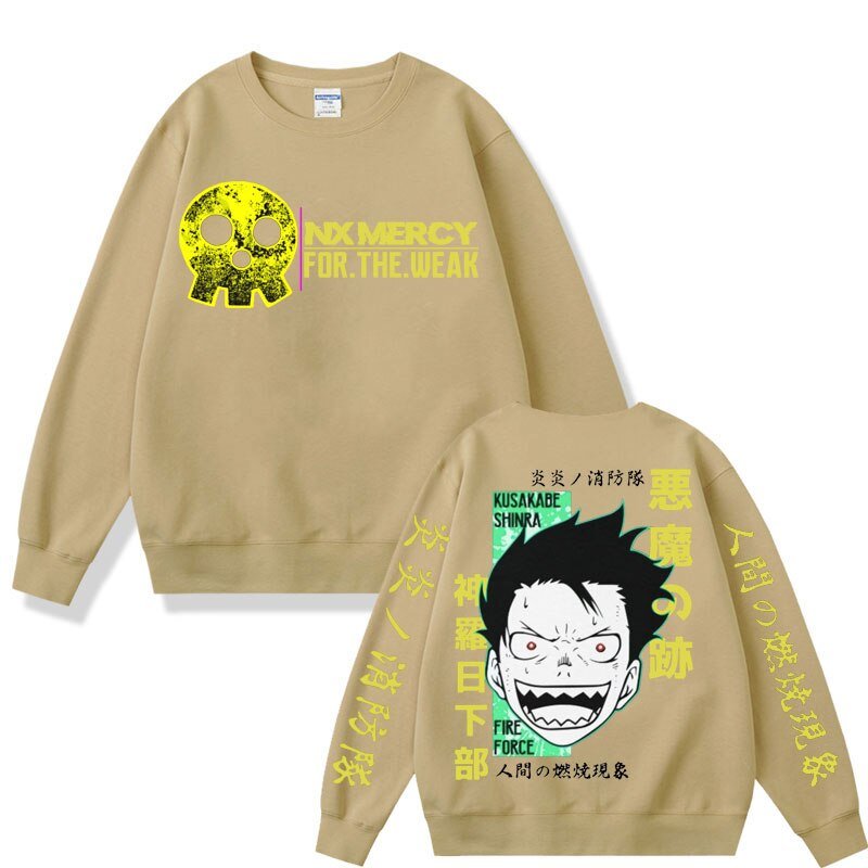 MAOKEI - Shinra Kusakabe Summer Style Sweatshirt - 1005004922204832-Khaki-S
