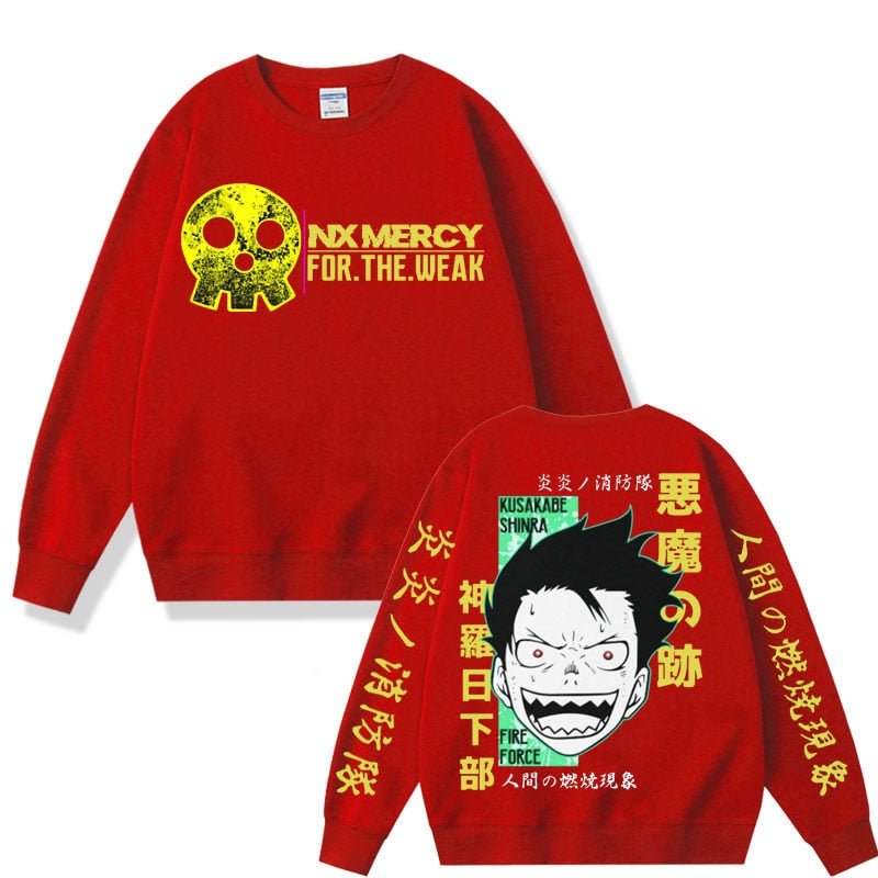 MAOKEI - Shinra Kusakabe Summer Style Sweatshirt - 1005004922204832-Red-S