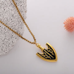 MAOKEI - Stand Giving Arrow Gold Necklace - 1005004776668539-A-4.5cm